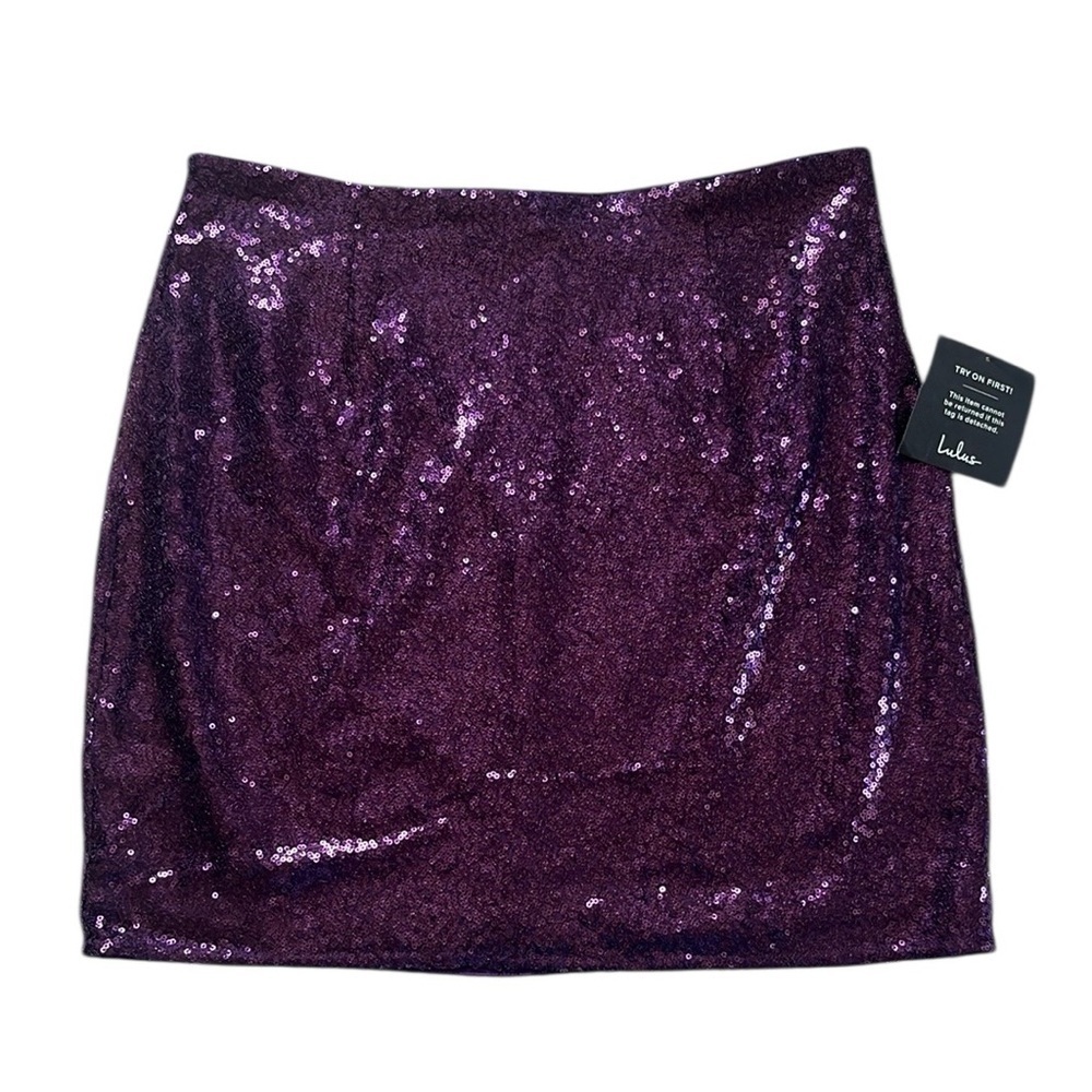 LULUS Purple Sequin Lace-Up Two-Piece Mini Dress NWT Size Large - Picture 9 of 14